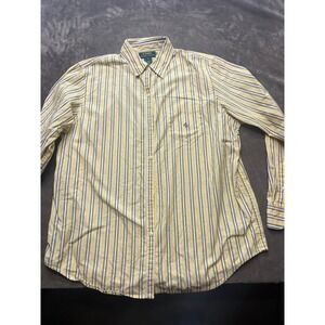 Lauren Ralph Lauren Striped Button Down Shirt Yellow Blue Mens‎ Large